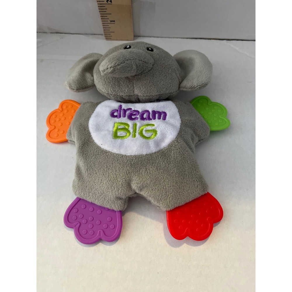 Cribmates Dream Big Plush Elephant Baby Teether Toy Grey Orange Purple CMT742426